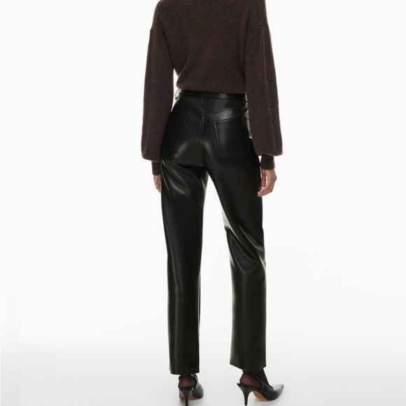 Aritzia Wilfred Melina Faux Leather Pants in Black - Picture 3 of 13